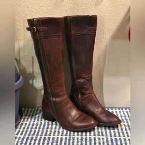 BORN Poly Riding Boots in Distressed Brown Italian Leather
